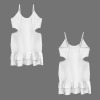 Custom Personalized Women's Spaghetti Strap Cut Out Layered Ruffle Hem Party Dress