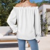 Custom Specialized Women's Off Shoulder Lantern Sleeve Ruffle Trim Blouse