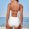 Custom Personalized Square Neck Cutout Back One Piece Swimsuit