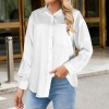 Custom Personalized Women's Long Sleeve Button Down Pocket Shirts