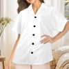 All-Over Print Women's V Neck Button Short Sleeve Pajama Top