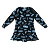 Long-Sleeved Round-Neck Pleated Casual Dress