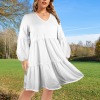 Custom Specialized Women's V-Neck Long Sleeve Casual Dress