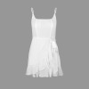 Custom Personalized Women's Cami Side Knotted Ruffle Hem Party Dress