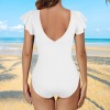 All-Over Print Women's Ruffle Sleeve One-Piece Swimsuit