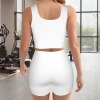 Custom Individualized Women's Square Neck Tank Tops High Waist Shorts Sports Set