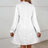 Custom Personalized Women's Mock Neck Long Lantern Sleeve Mini Dress