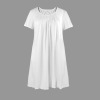 Custom Individualized Women's Round Neck Pleated Pocket Nightdresses