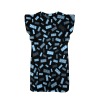 Round-Neck Puff-Sleeve Short-Sleeved Dress