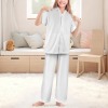All-Over Print Girls' Button Down Short Sleeve Pajama Set with Long Pants
