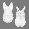 Custom Personalized Deep V Neck Cross Back Tie One Piece Swimsuit