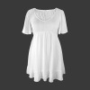 Custom Specialized Women's V-Neck Pleated Ruffle Hem Casual Dress