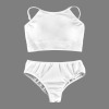 Girls' Two-Piece Swimsuit Set with Crop Top and Bikini Bottoms