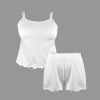 Custom Individualized Women's Frill Hem Cami Pajama Sets