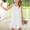 Custom Personalized Women's Spaghetti Strap Ruffle Hem Girls Dress