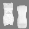 Custom Individualized Women's Sleeveless Cut Out Wrap Ruched Bodycon Dress