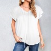 Custom Specialized Women's V-Neck Drawstring Blouse Tops