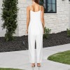 Custom Personalized Women's Round Neck Pleated Cami Jumpsuit