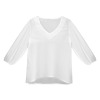 All-Over Print Women's Loose Chiffon V-Neck Puff Sleeve Blouse
