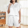 Custom Personalized Women's Short Sleeve Lapel Half Zip Top & Drawstring Shorts Set