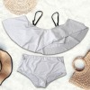 Custom Individualized Women's Ruffle Hem Off Shoulder Bikini Set