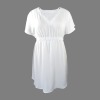 Custom Specialized Women's V-Neck Elastic Waist Casual Dress