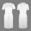 Custom Personalized Women's Round Neck Short Sleeve Drawstring Waist Pocket Dress