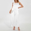 Custom Personalized Women's Sleeveless Ruffle Hem Crop Top & Wide Leg Pants Set