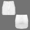 Custom Personalized Women's Low Waist Button Pocket Cargo Mini Skirt