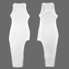 Custom Individualized Women's Sleeveless Backless Hollow Slit Maxi Dress