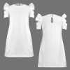 Custom Personalized Girls Round Neck Puff Sleeve Dress