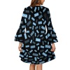 V-Neck Layered Bell-Sleeve Dress