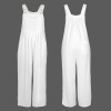 Custom Personalized Sleeveless Straps Pocket Wide Leg Jumpsuit