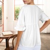 Custom Individualized Women's V-Neck Ruffle Puff Sleeve T Shirts