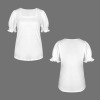 Custom Personalized Women's Ruffle Trim Sleeve Square Neck T Shirts