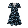 Short-Sleeved Crossover Dress