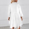 Custom Personalized Women's Flared Sleeve Button Tiered Shirt Dress