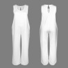 Custom Personalized Women's Sleeveless Round Neck Pocket Jumpsuit