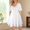 Custom Specialized Women's V-Neck Pleated Ruffle Hem Casual Dress