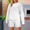 Custom Personalized Women's Long Sleeve Fleece Sweatshirt & Drawstring Shorts Set