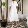 Custom Personalized Women's Ruffle Puff Sleeve High Waist Maxi Dress