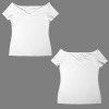 Women's V-Neck Off-Shoulder Short Sleeve Slim Fit T-Shirt