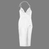 Women V Neck Backless Slit Party Dresses