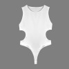Custom Personalized Women's Sleeveless Waist Cutout Crew Neck Bodysuit