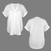 Custom Personalized Women's Split V-Neck Short Sleeve Blouses Tops