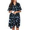 V-Neck Ruffle-Sleeve Dress