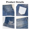 Light-Wash Blue Denim Shorts (Left Pocket Print)|Ship From USA