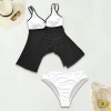 Custom Individualized Women's Black Gauze Tankini Set