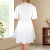 Custom Specialized Women's V-Neck Pleated Ruffle Hem Casual Dress