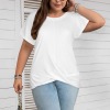 Custom Personalized Women's Short Sleeve Round Neck Front Twist T-Shirts